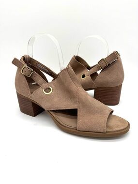 UGG Koolaburra Kaiah Taupe Suede Block Heel Sandals NWOB